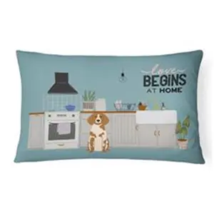 Carolines Treasures  12 x 3 x 16 in. Brittany Spaniel Kitchen Scene Canvas Fabric Decorative Pillow