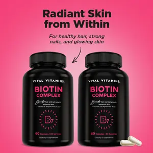 Biotin Complex Capsules (Bundle of 2) - with Hyaluronic Acid, MSM, Collagen, & Vitamin C - Supplement for Hair, Skin, & Nails