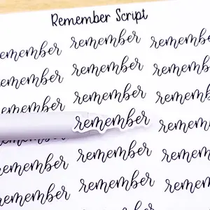 Remember Script Planner Sticker Sheet 33 Stickers Bujo Bullet Journal