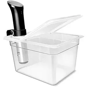 Sous Vide Container 12 Quarts with Universal Collapsible Hinged Lid, Compatible with  Anova Models, Joule, Wancle,  and Other Cookers, EVC--PP