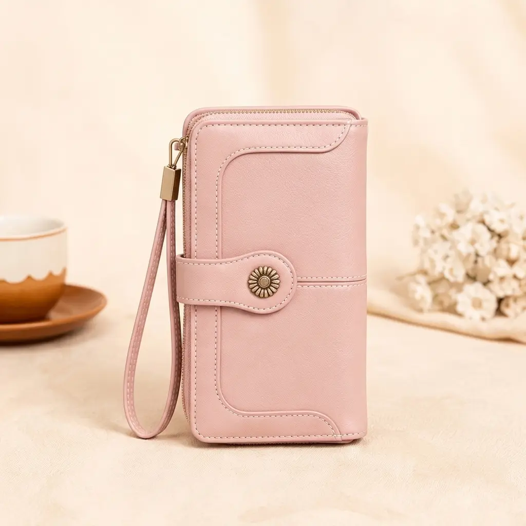 Large Capacity RFID Blocking Womens Wallet Premium Vegan Leather Long Clutch Purse With Detachable Wristlet Strap 24 Card Slots 2 ID Windows Multi Compartment Ladies Credit Card Holder Snap Closure Travel Wallet Gift For Women multiple