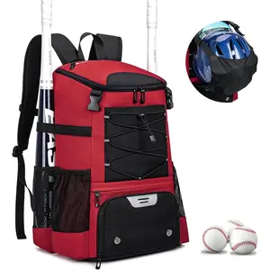 Baseball Bag for Youth and Adult, Softball Backpack 40L Large Capacity, Bat Backpack with Shoes Compartment and Hidden Helmet Holder texas tech baseball