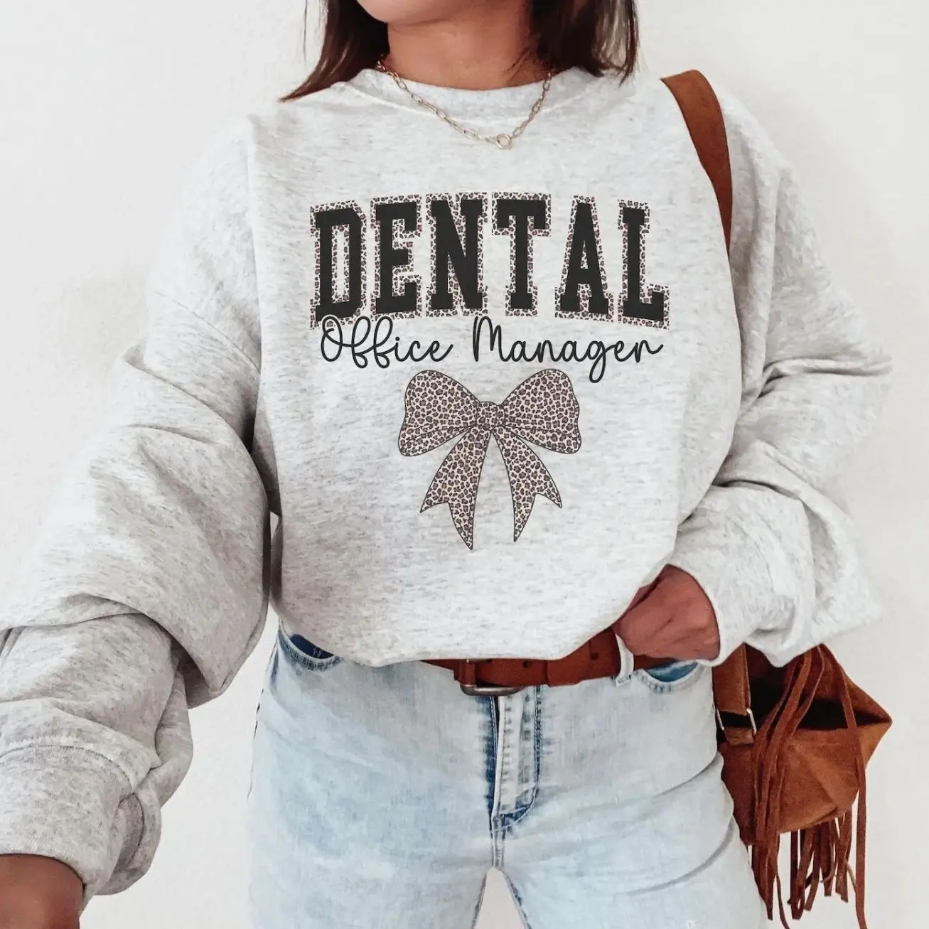 Coquette Dental Office Manager Sweatshirt | Cute Dentistry Manager Crewneck | Dental Office Staff Pullover | Unisex Top