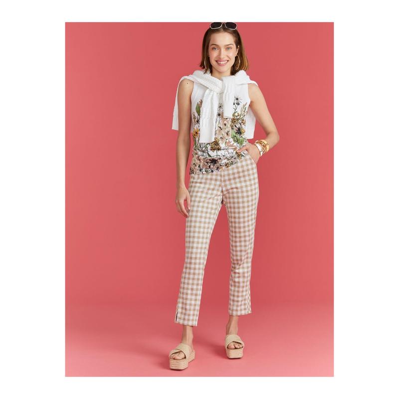Isaac Mizrahi Live! Regular Gingham Pattern Ankle Pants