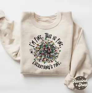 Comfort Colors Everything Is Fine Christmas Premium Heavyweight Sweatshirt - Holiday Sweatshirt - Christmas Gift - Funny Sweater