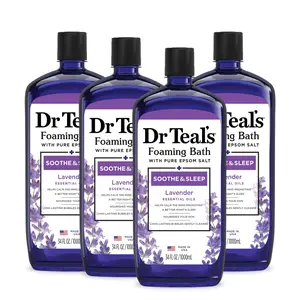 (A)Dr Teal’s Relaxing Lavender Bath Foam – Soothe & Sleep with Epsom Salt, 34 fl oz (Pack of 4)