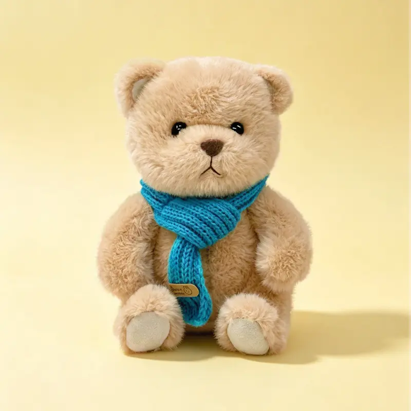 Final Sale | Adorable Scarf Teddy Bear Plush Toy, Fluffy Brown Bear Stuffed Animal, Soft Cuddly Plush Doll, Kawaii Cute Bear Plushies, Premium Quality Bear Toy, Lovely Birthday Gift, Warm Snuggle Gift, Perfect Gift Choice, Classroom Rewards