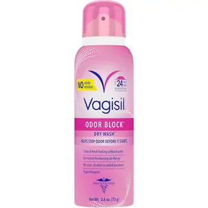 Odor Block Dry Wash Spray for Feminine Hygiene, Gynecologist Tested, Hypoallergenic, 2.6 Ounces (Pack of 1)