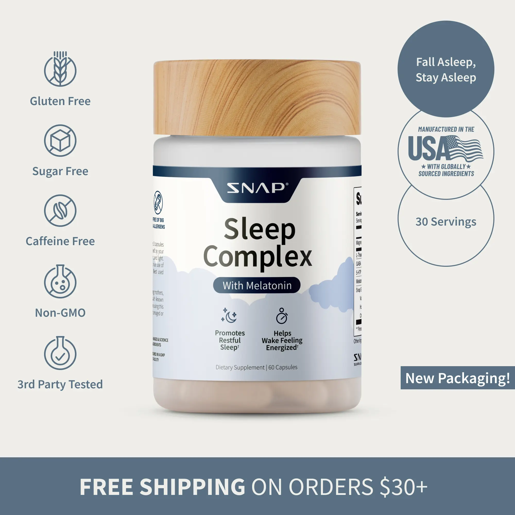 Complex For Snap Snap Supplements - Sleep Complex - 30 Servings - Natural Supplement ...