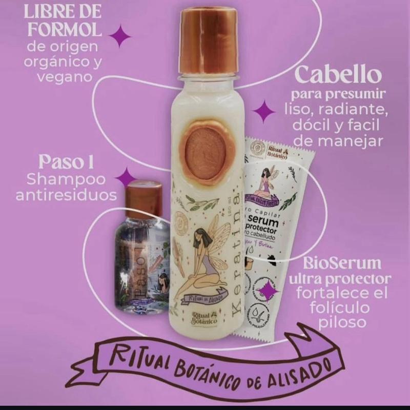 Ritual Botánico Organic Keratin 120ML Haircare Silky - Deeply Repairs Strengthens Smooths with Natural Plant Extracts for Frizz Control & Shine