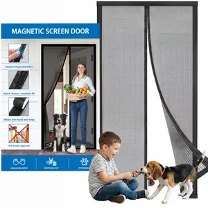 2026 Upgraded Magnetic Screen Door Set – 3X Reinforced Magnets for Seamless Auto Closure, Hands-Free Entry, Heavy-Duty Breathable Mesh, Mosquito & Bug Proof, Fits Patio, Front Door & Backyard