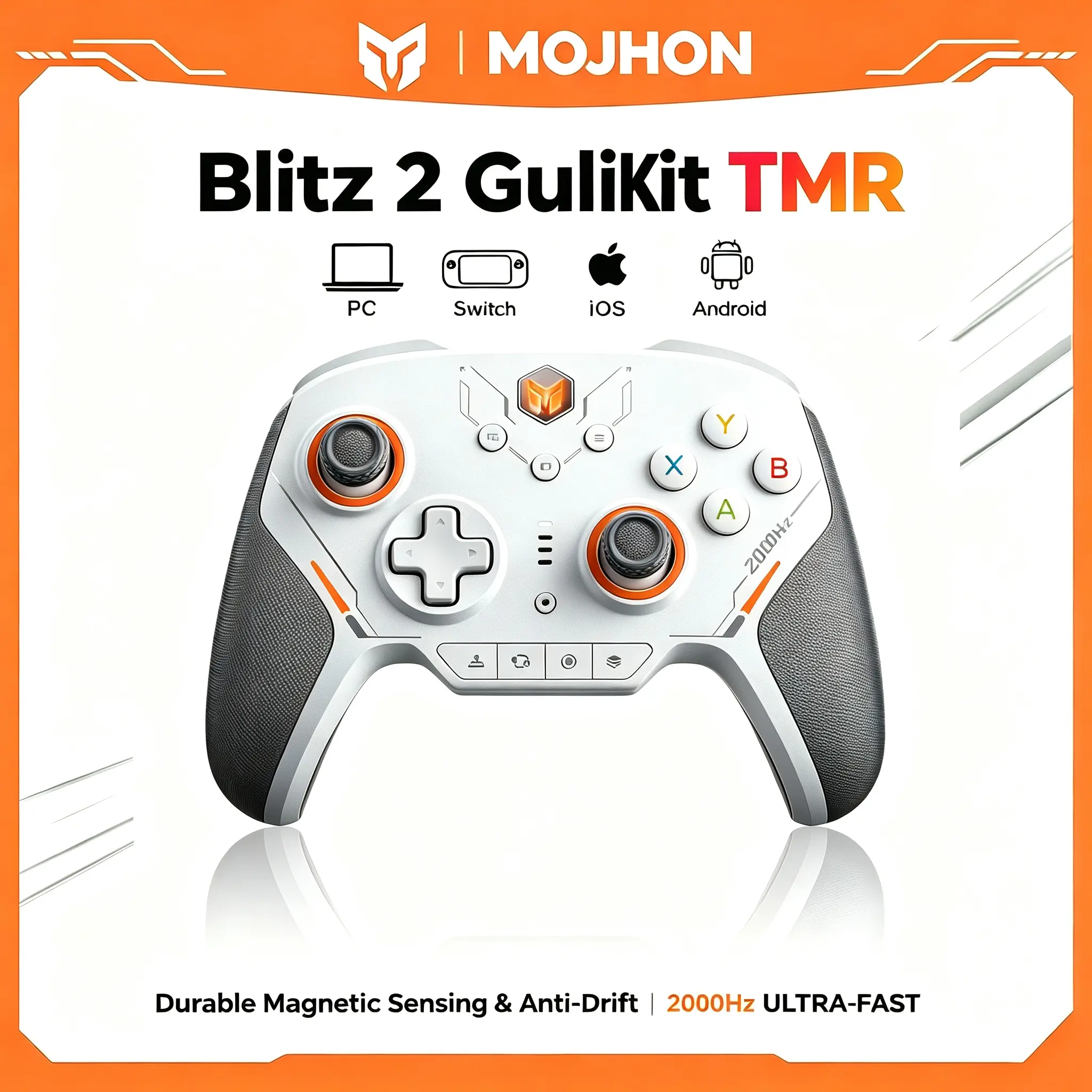 2000Hz Pro Gaming Controller for Switch 2, Switch, PC, Android & iOS, 2.4G Bluetooth Wired Gamepad with TMR Joysticks, 16 Mechanical Buttons, 4 Programmable Back Buttons, PC & Mobile App Customization, 1000Hz Gyro