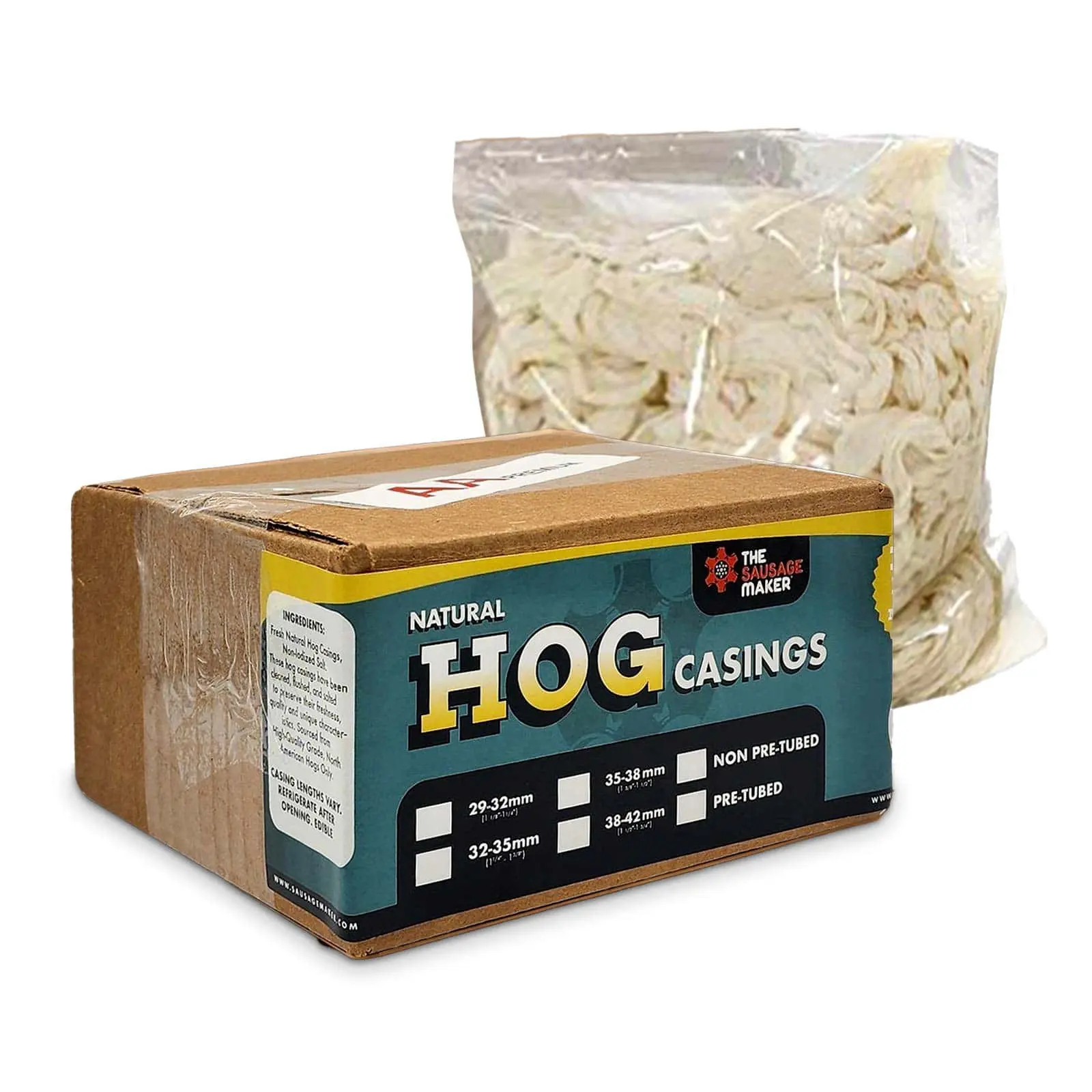 Premium Natural Hog Casings 38-42mm, 1 Hank