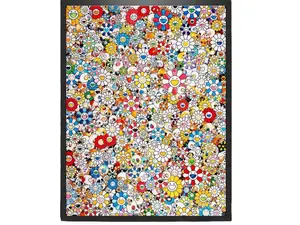 Takashi Murakami - Skulls and Flowers Multicolor - Canvas Wrap | UV Printed Poster | Floating Framed Canvas | Art Decor | Acrylic Print