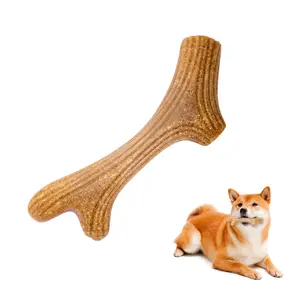 EYS Tough Durable Wooden Antler Dog Chew Toy - Durable Design for Comfortable Chewing Experience Easy to Grip