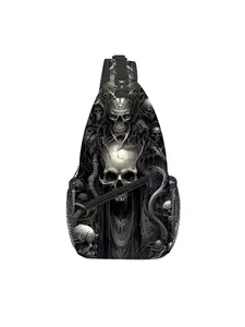 Skull all over print chest bag Casual Bum Bag
