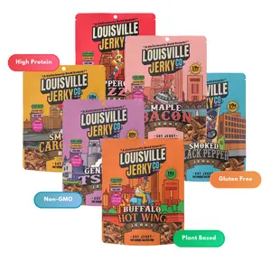 Louisville Jerky Co. - Organic Plant Based Jerky Variety Pack, 6 Flavors, High Protein, Low Fat, Gluten-Free, Non-GMO, Handmade in America