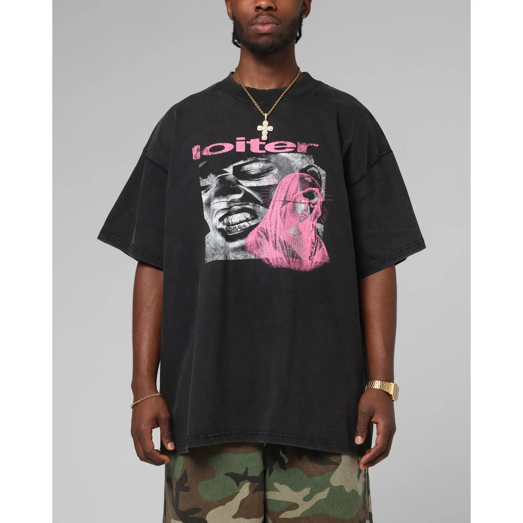 Loiter Silicone Premium Vintage T-Shirt Washed Black
