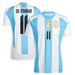 White And Blue Argentina Home Di Maria 11 Jersey 2024-2025, Argentina White And Blue Di Maria Home Short Sleeve Soccer Shirt