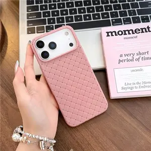 Breathable Braided Texture iPhone Case Woven Pattern Anti-Scratch Soft Silicone Shockproof Protective Cover for Apple Series Ultra-Thin Design Personalized Cellphone Back Cover