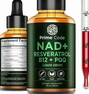 Prime Code NAD+ Liquid Drops with Resveratrol, Vitamin B12 & PQQ – Advanced Cellular Energy & Antioxidant Support – Vegan, Non-GMO, Gluten Free – Fast Absorption Supplement for Men & Women, 2 fl oz