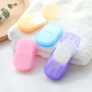 Disposable Hand Soap Paper, 4 Boxes Portable Handy Travel Hand Washing Soap Sheets, Mini Tablets for Outdoor, Gym & Camping Essentials, Hand Cleaning Product