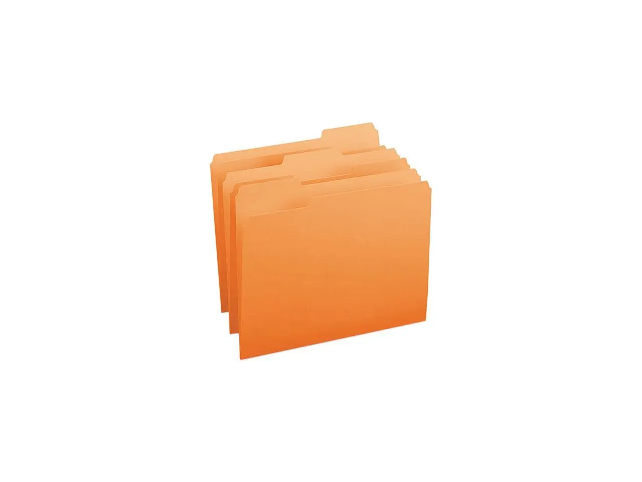 Smead 12543 File Folders, 1/3 Cut Top Tab, Letter, Orange, 100/Box