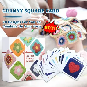 Granny Square Crochet Card Set, 20 Unique Designs, Beginner-Friendly Knitting & Crochet Guide, Ideal for Craft Enthusiasts, Best Gift for Mom