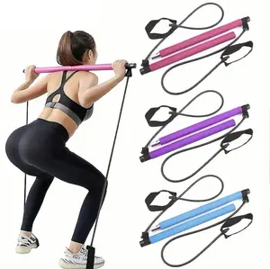 【2024 New Design】 Pilates Bar for Home Yoga.Pilates Bar Kit with Resistance Bands,Exercise Fitness Equipment for Women & Men Home Gym Yoga Pilates