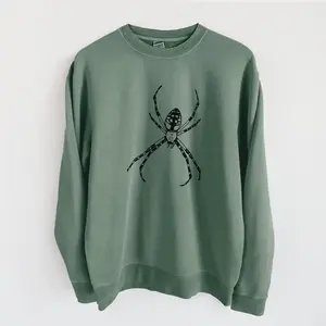 Argiope aurantia - Yellow Garden Spider - Unisex Pigment Dyed Crew Sweatshirt