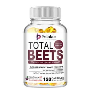 Pslalae Total Beet Blood Pressure Support with Grapeseed Extract and Non-GMO Beet Root Powder for Heart Health Circulation and Blood Flow 120 Count