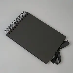 1 pack 60-page Creative scrapbook album, small size - Kraft paper wedding guest signing book and anniversary keepsake, DIY craft project, black and white Christmas gift