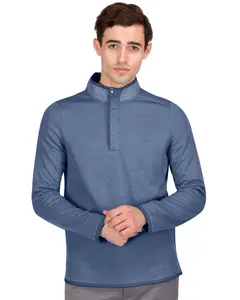 Fleece Half-Zip Mock-Neck Buttoned Golf Sweater