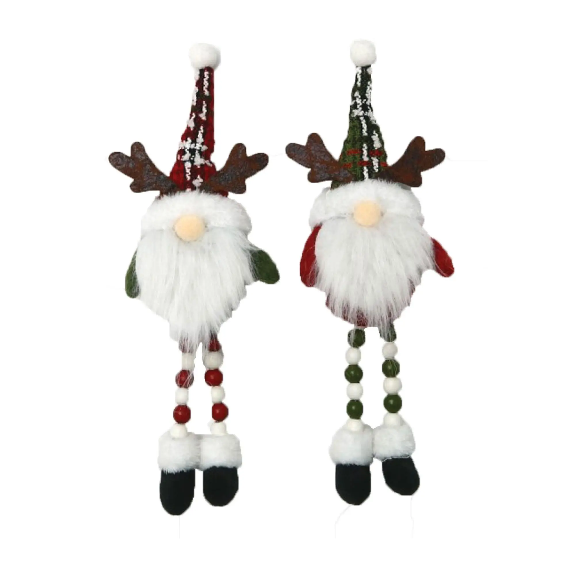 11" Santa's Workshop Reindeer Gnome Ornaments, Set of 2