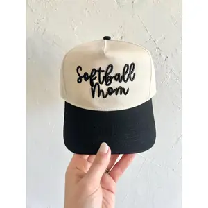 3D puff Softball mom retro baseball cap