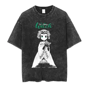 Black Butler Black Deacon T-Shirt Black Butler Washed Old Short Sleeve T-Shirt Men's Summer Loose Anime Tide3