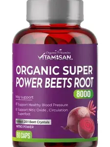 Beets Root 8000mg (60 Capsules) – Blood Pressure Support with CoQ10 and Collagen