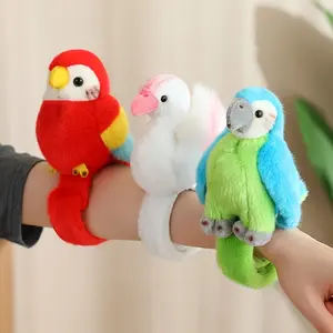 Parrot plush toy, cute parrot plush toy, bright-colored bird bracelet, children's bird-themed animal bracelet, collectible kawaii buckle bracelet, wearable bird-shaped plush doll
