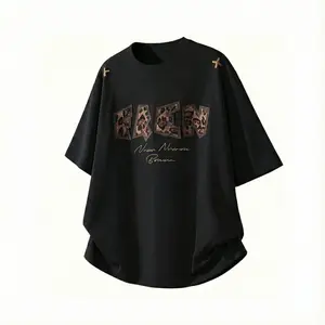 Men’s Summer Short-Sleeve T-Shirt with 3D Fold-Over Panels and Color-Block Embroidery — Trendy Streetwear Style, Suitable for Daily Commuting, Going Out, and Photoshoots   TQ7257