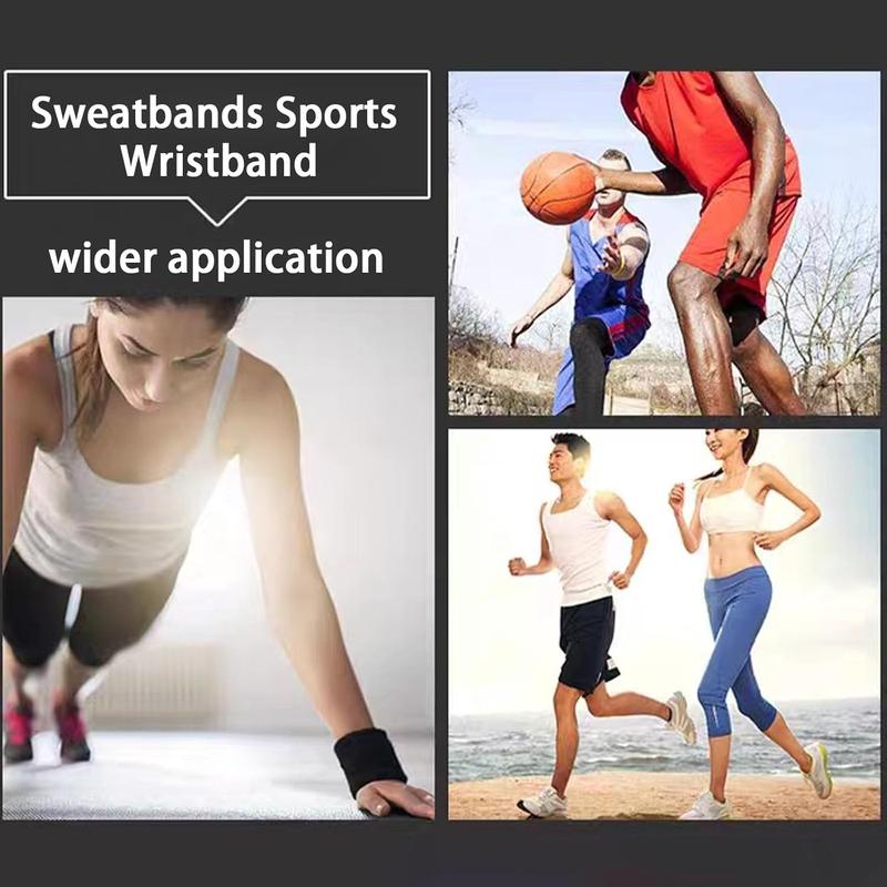 Wristbands Sweatbands for Men & Women, Breathable Tennis Wrist Bands Absorbent  Band Multiuse Wristband for Basketball, Running, Gym, Working Out
