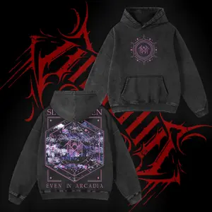 Retro Limited Sleep Token Purple Emergence Heavy Metal Washed Hoodie, Rock Band Oversized Heavyweight Cotton Washed Zip Up Hoodie, Gift For Rock Music Lover, Gift For Fan