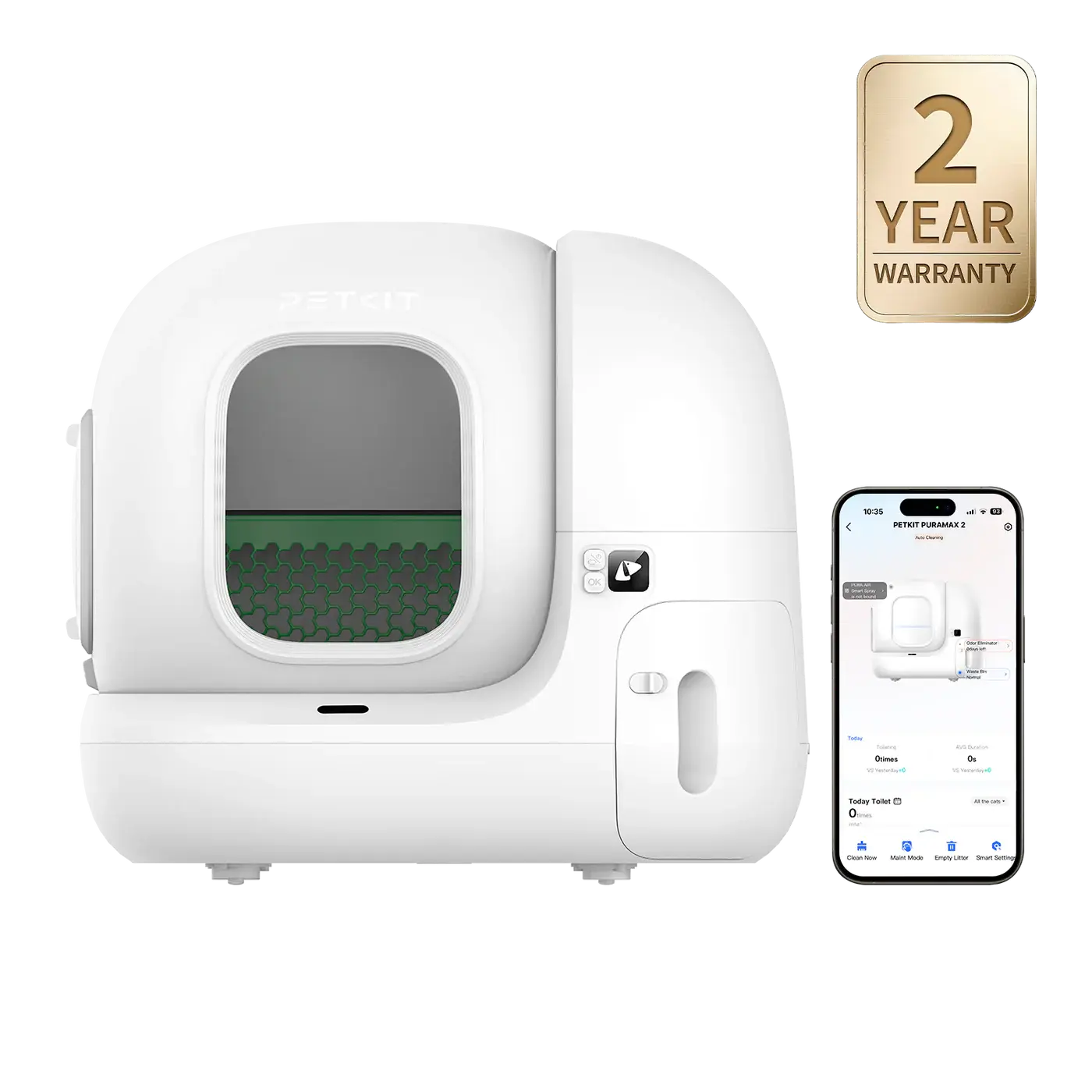 PETKIT PuraMax 2 Odorless Automatic Universal Litter White Cat Litter Box Extra Large Self-Cleaning Litter Tray with xSecure/Odor Removal & APP Control#Summervibes #petlovers