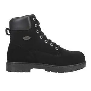 Lugz Mens Brace Hi Round Toe Lace Up Casual Boots Ankle - Black