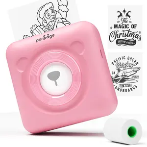 PeriPage Mini Portable Bluetooth Thermal Printer A6 Mini Study Printer & Full Sticky Thermal Paper, Waterproof, Oil proof, BPA Toxic Free Printing,Children's puzzle props Printer
