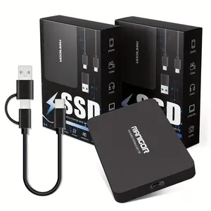 2TB Portable External Solid State Hard Drive, Portable SSD, USB 3. 2 Large Capacity High Speed Data Transfer, Up to 500MB/s, USB A & USB C 2-in-1 Design, Suitable for Gamers, Students, Professionals, Compatible with iPhone, iPad, Windows10, Mac, IOS, And