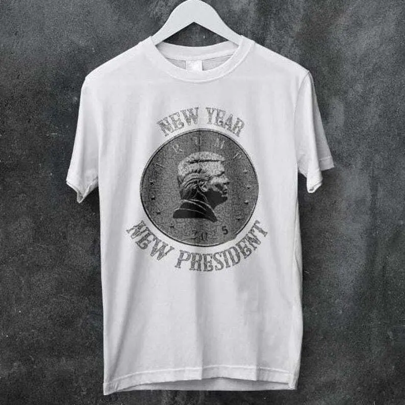 trump silver coin t-shirt/new year new president tee/vintage trump coin shirt/inauguration's day tees/my president is Donald trump shirts