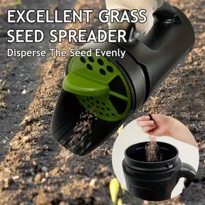 Adjustable opening handheld spreader grass seed fertilizer soil food snow salt suitable for horticulture snow removal multi-scene spreader