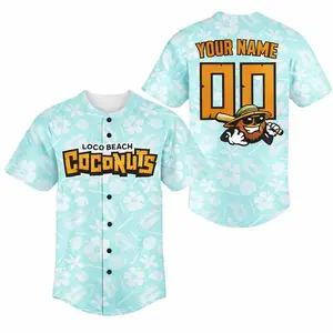 Personalized Coconuts Baseball Jersey, Custom Name Tropical Beach Team Fan Shirt
