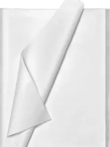 100 Sheets 20"X14" White Tissue Paper for Gift Bags, Recyclable Gift Wrapping Paper, Christmas Tissue Paper Holiday Arts Craft Decoration