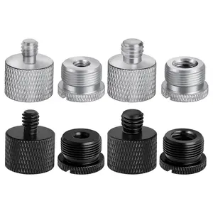 8-Pack Metal Mic Stand Connector Accessories, 5/8-Female to 3/8-Male & 3/8-Female to 5/8-Male Adapters for Recording Microphone Stands, Boom Arms, Camera Tripods